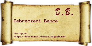 Debreczeni Bence névjegykártya